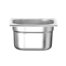 HENDI Gastronorm Container, Temperature Resistant from -40° to 300°C, Hot Air Oven Fridge and Freezer Chafing Dishes-Bain Marie, 1.6L, GN 1/6, 176 x 162 x (H) 100 mm, Stainless Steel