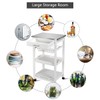 Giantex Kitchen Island Cart Rolling Kitchen Trolley with Stainless Steel