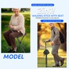 Cane with Seat Foldable Lightweight Walking Cane with LED Light