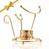 Hemswell Crystal Brandy Warmer Stand Set in Stunning Gold -