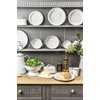 KitchenCraft Living Nostalgia Enamel Breakfast Plate, White/Grey, 24 cm (9.5