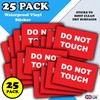 25-Pack - Do Not Touch Safety Vinyl Sign Stickers -