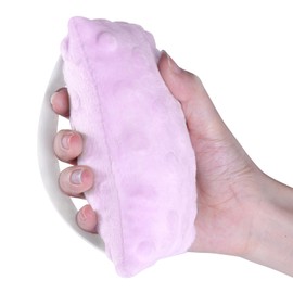 2PC Palm Protector Filled with PP Cotton, Hand Contracture Cushions Made of Purple Velvet Fabric, Finger Grip with Elastic Band for Stroke Hand, Arthritis Parkinson Dementia