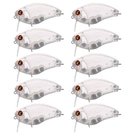 FREE FISHER 20pcs Fishing Crankbait Blanks,Unpainted Fishing Lures Blank Minnow Crankbaits Hard Bait Bodies Set Fishing Treble Hooks Fishing Split Rings DIY Fishing Tackle 6.8cm 13.2g