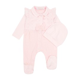 Mini Mart Online Limited Girls Unisex Baby Romper Suit Outfit With Hat 3-6 Months Peach