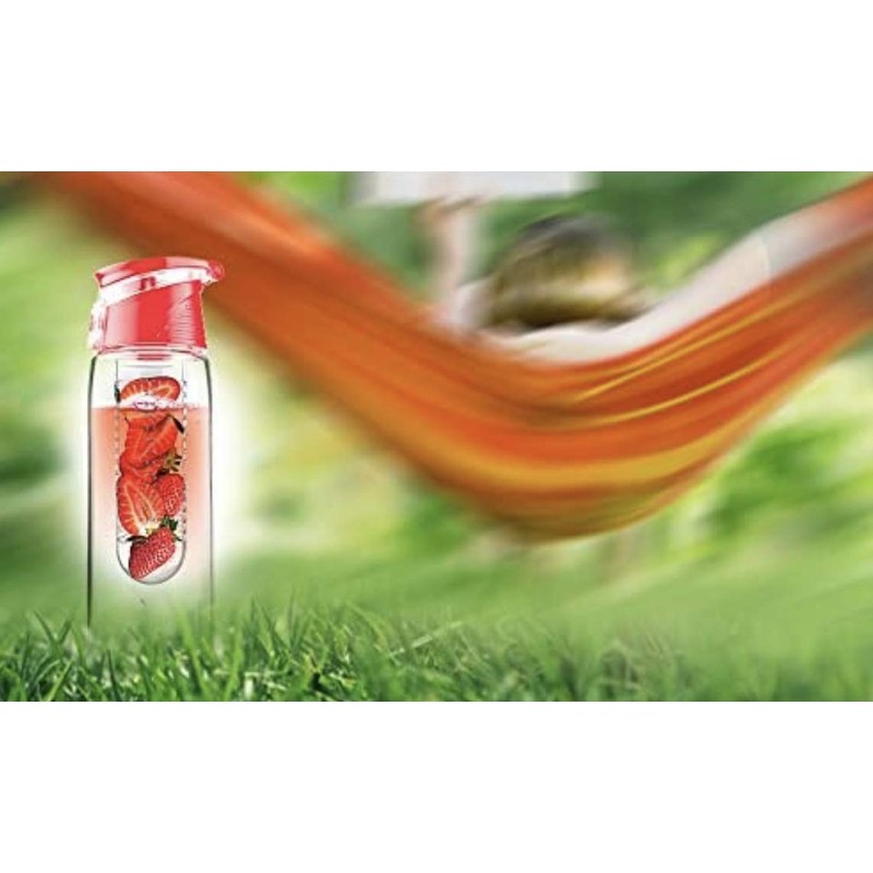 asobu FLAVOUR IT 2 GO Flavored Water Bottle, Red, ANDFN-RD
