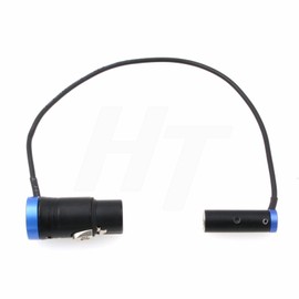 HangTon 40cm Blue Right Angle Flat Profile Audio Mixer Cable for Blackmagic Pocket Cinema 6K Canon C70 Camera, Mini XLR TA3M to XLR 3 Pin