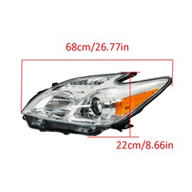 waltyotur Replacement for Prius 2012-2015 Headlight Assembly Left and Right Sides Headlights 8113047520 8117047520 TO2518134C TO2519134C
