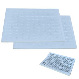 YJFY Ring Holder Inserts Earring Foam Inserts for Earrings Jewellery Tray with 100 Card Slots 28 cm × 18 cm for Collecting Rings, Earrings, Cufflinks (2, White)