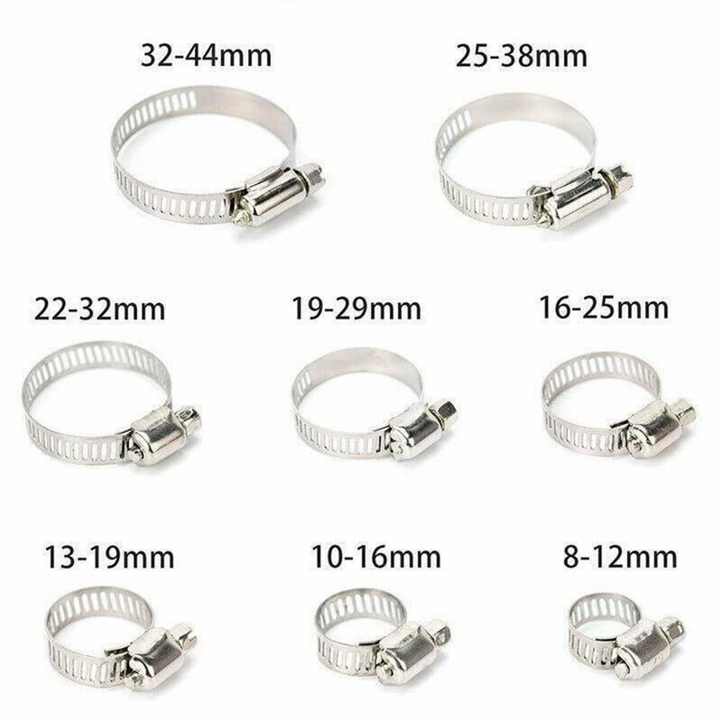 91pcs Hose Clamp Set with Z Wrench, Stainless Steel Adjustable