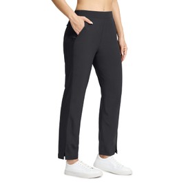 Seamaid Women's Golf Pants with Deep Pockets Travel Pants for Athletic Stretch UPF 50+ Black XL