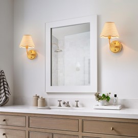 ELYCCUPA Elycucpa Boho Hand Woven Rattan Wall Sconces Set of Two Rustic Industrial Wall Lamp Brass Farmhouse Wall Lights for Bedroom Living Room Hallway Vanity, Dia 11”, UL Listed