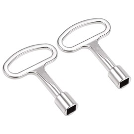 sourcing map Electrical Cabinet Key 8mm Zinc Alloy Square Water Meter Box Safety Key 2Pcs
