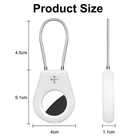 AXFEE 2 x Airtag Case with Wire Rope, AirTag Protective Case for Children, Case for AirTag, Airtag Keyring, Airtag Collar, Case Cover for Children, Seniors, Pets, Clothing (Black/White)