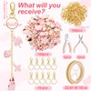 VioraWhite 213 Pcs Lip Gloss Keychain Making Kit 100 Pink