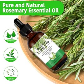 Aceite de Romero con cepillos Masajeador del cuero cabelludo Para el Cabello y Masajeador Cuero Cabelludo, Rosemary Oil Hair Growth, Aceite Esencial Romero Para Las Cejas y Las Pestañas, Cuidado De La Piel, Puro y Natural, 30ml