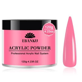 EBANKU Rose Red Acrylic Nail Powder Professional Acrylic Nail Supplies for Nail Acrylic Extension, Nail Carving, Long-Lasting, No Nail Lamp Needed, 120g/4.23oz