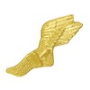 Winged Track Chenille Lapel Pins Bright Gold Women & Men