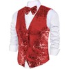 Dress Up America Sequin Vest with Bowtie - Sparkly Vest