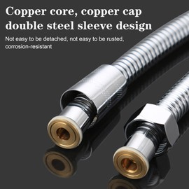 FUZVOL 1.5M Shower Hose Anti-Kink Stainless Steel Shower Pipe, Universal Replacement Shower Hose for Bath Taps