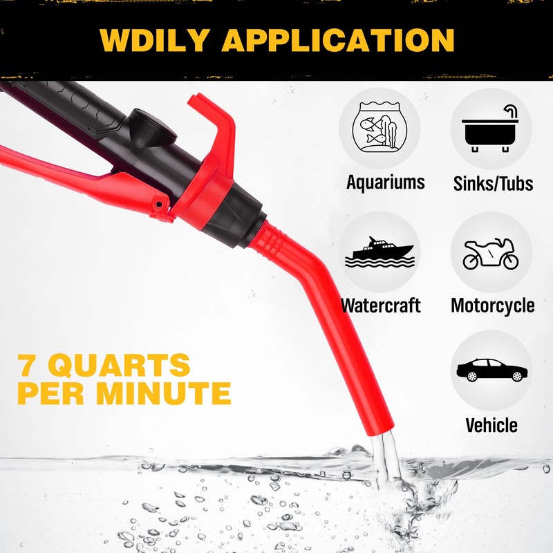 ELEAD Portable Battery Powered Pump - Red Electric Fuel/Water Transfer