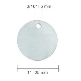 CH Hanson Metal Stamping Blanks - 1" Blank Tags with Holes, Name & Pet Tags, Label Equipment - Model 1078A, Durable 18-Gauge Aluminum (100 Count)