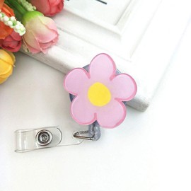 Retractable Badge Holder with Belt Clip, Fashion ID Badge Holder for Girls Nurses Teacher Students (Type D 2 Pack)