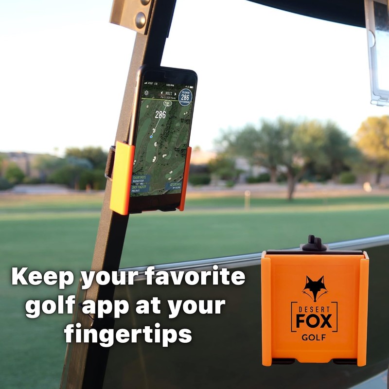 DESERT FOX GOLF Phone Caddy – Adjustable Golf Cart Phone