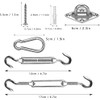 BAY Direct 40Pcs Shade Sail Hardware Kit, 5 Inch 304