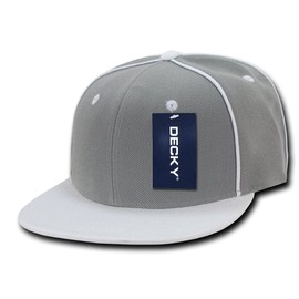 DECKY Piped Crown Snapbacks, White