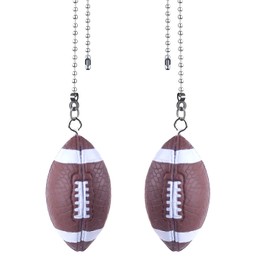 Dotlite 2Pcs American Football Ceiling Fan Pull Chains,Sport Theme String Charm Decorative Extension 14", Fun Light Chains Extender with Connector Accessories for Home Décor
