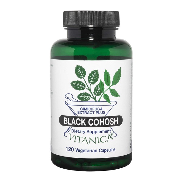 Vitanica Black Cohosh, Cimicifuga Extract Plus, Vegan, 120 Capsules