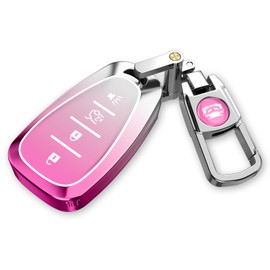 QfungYe For Chevy Key Fob Cover with Keychain.No Screws Required for Installation. Compatible with Chevy Equinox Malibu Camaro Cruze Trailblazer Traverse Blazer Sonic Volt Bolt