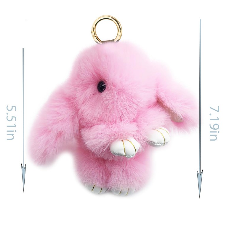 Sqzrpomddy Keychain, Keychain, Cute, Rabbit, Fluffy, Keyring, Bag Hanging Decoration,