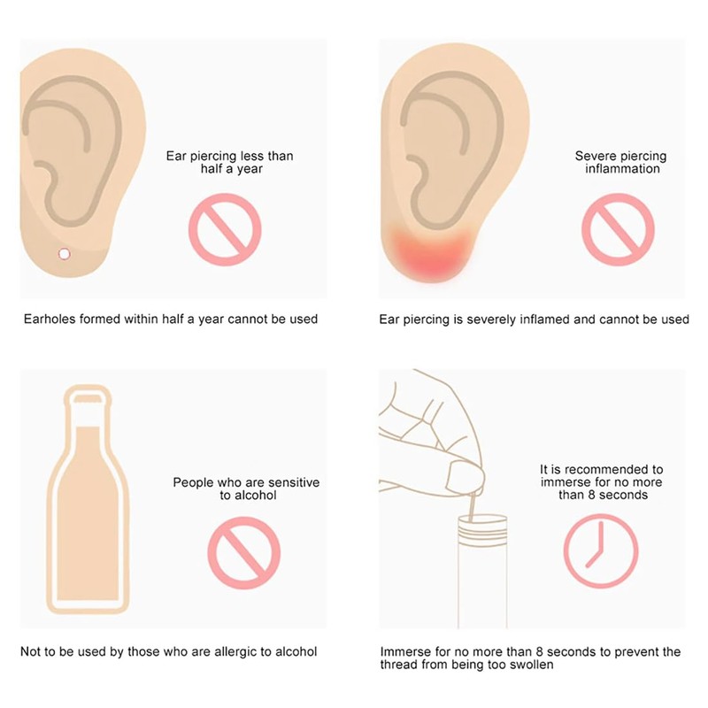 OUDQFCJ Ear Piercing Care Set for Men and Women, Blue,