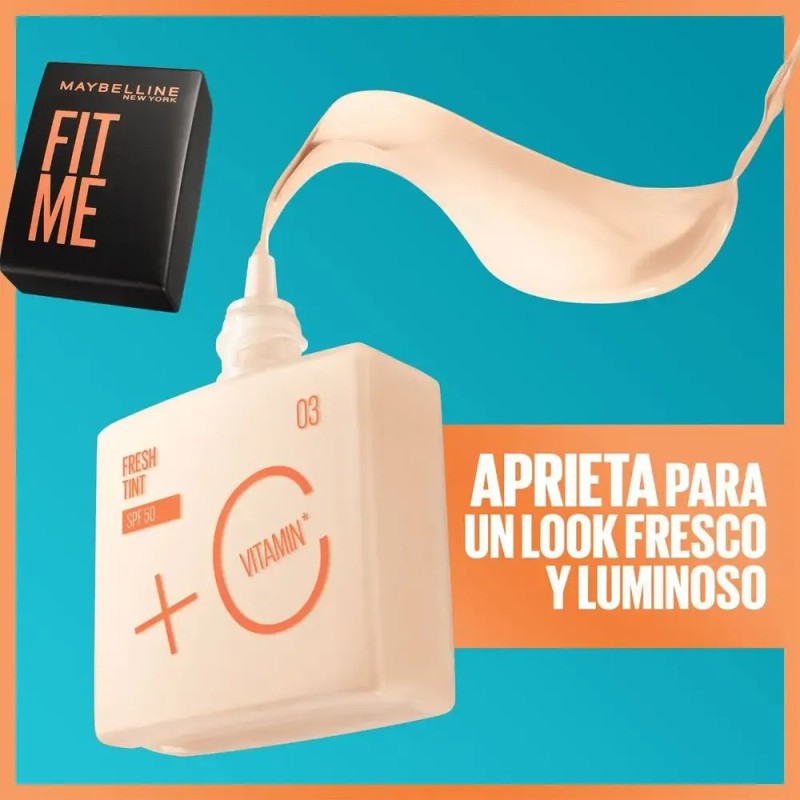 Maybelline Base Fit Me Fresh Tint 30ml, larga duración, alta
