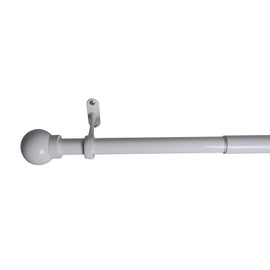 Φ22/25mm Threaded Expansion Curtain Rod with Round Finials 45CM to 300CM,Add a 40CM Strip To The Matching Section,Small Curtain Rod Set, Heavy Duty Drapery Rods with Brackets.