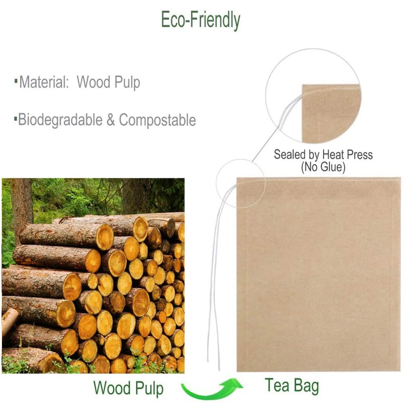 Numola 200Pcs Unbleached Drawstring Tea Filter Bags, Safe & Natural