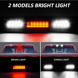 Gubebaili LED Third 3rd Brake Light Fit for Chevy Colorado & Fit for GMC Canyon 2015-2022, Center High Mount Stop Light Rear Cargo Lamp (Clear)