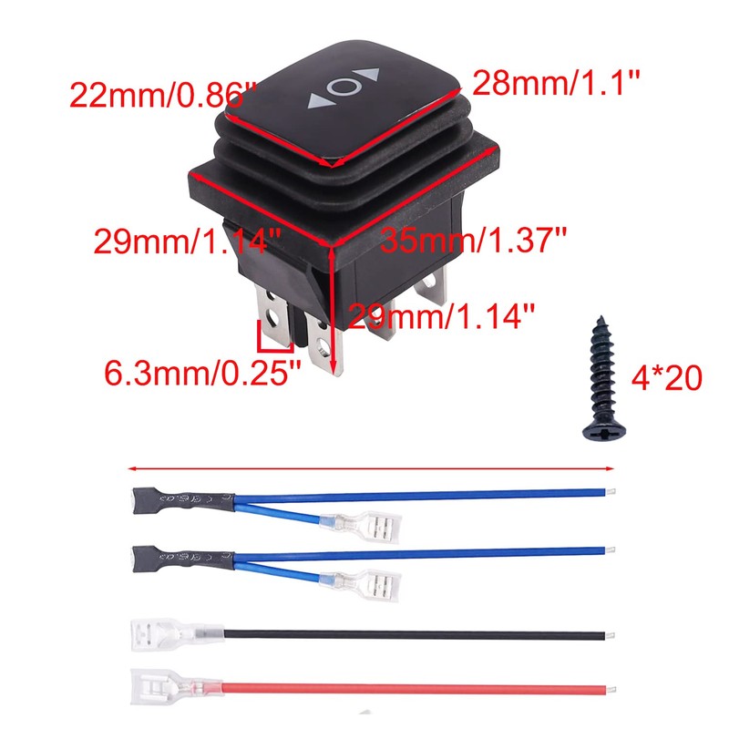 TWTADE Momentary Waterproof Polarity Reverse Switch 12V DC 10A Up