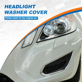 CZShiYue Front Bumper Headlight Washer Nozzle Cover Cap Fit for Volvo S60 2011 2012 2013 39802681 39802699 (White, Right Passenger Side)