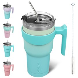 BJPKPK 30 oz Tumbler With Handle And Straw Lid Stainless Steel Travel Coffee Insulated Tumbler Cups,Mint
