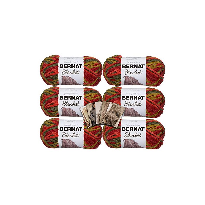 Bernat Blanket 6 Pack with Patterns (Harvest)