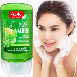 AOK Face Washing/Cleansing Gel with White Tea, parabens and Dyes Free, 150 ml / 5.07 Oz