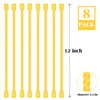 8PCS 12-Inch Silicone Cable Ties, Bendable Rubber Twist Ties, Reusable