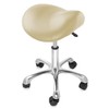 Saloniture Professional Ergonomic Saddle Stool, Cream - Adjustable Hydraulic Seat,