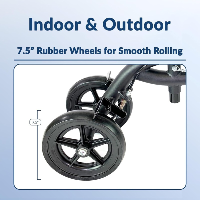 KneeRover Knee Scooter Steerable Knee Walker Crutch - Matte Black