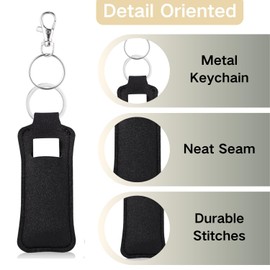 KUKEANVO Chap stick Holder | Lip Balm Holder Keychain with Carabiner Clip | Portable Lip Gloss & Chap stick Protector for Backpack, Purse, Keys | Cute Stocking Stuffer Gift for Her