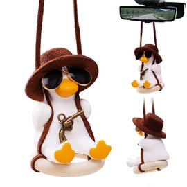XULPPLUX Swing Duck Hanging for Car Rearview Mirror Cute Car Pendant for Vehicle Mirror Decor Adorable Home Suspension Deco Gift