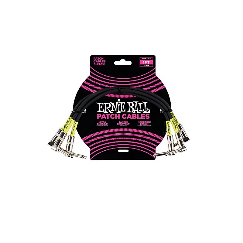 Ernie Ball - Cable de conexión entre pedales, acodado/acodado, 30
